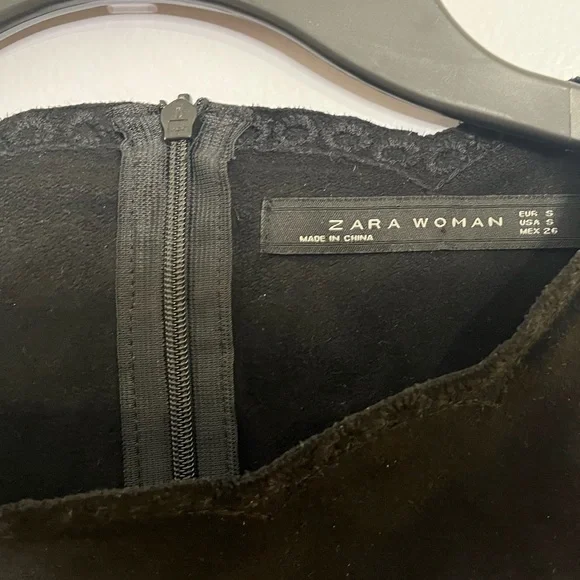 Gorgeous ZARA Black Suede Lace Cutout Dress - Picture 7 of 7